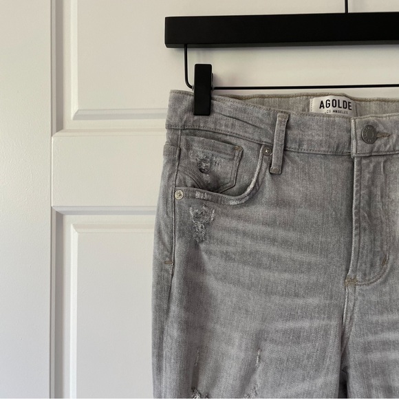 AGOLDE Sophie High Rise Crop Skinny Jeans Portland Destructed - Picture 7 of 7